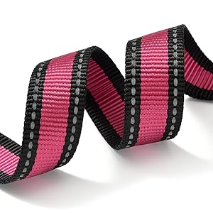 Mile High Life Dog Collar | Nylon Reflective Dog Collars | Light Weight Puppy Collars | Pink Dog Collars for Large Dogs (Pink, Large)