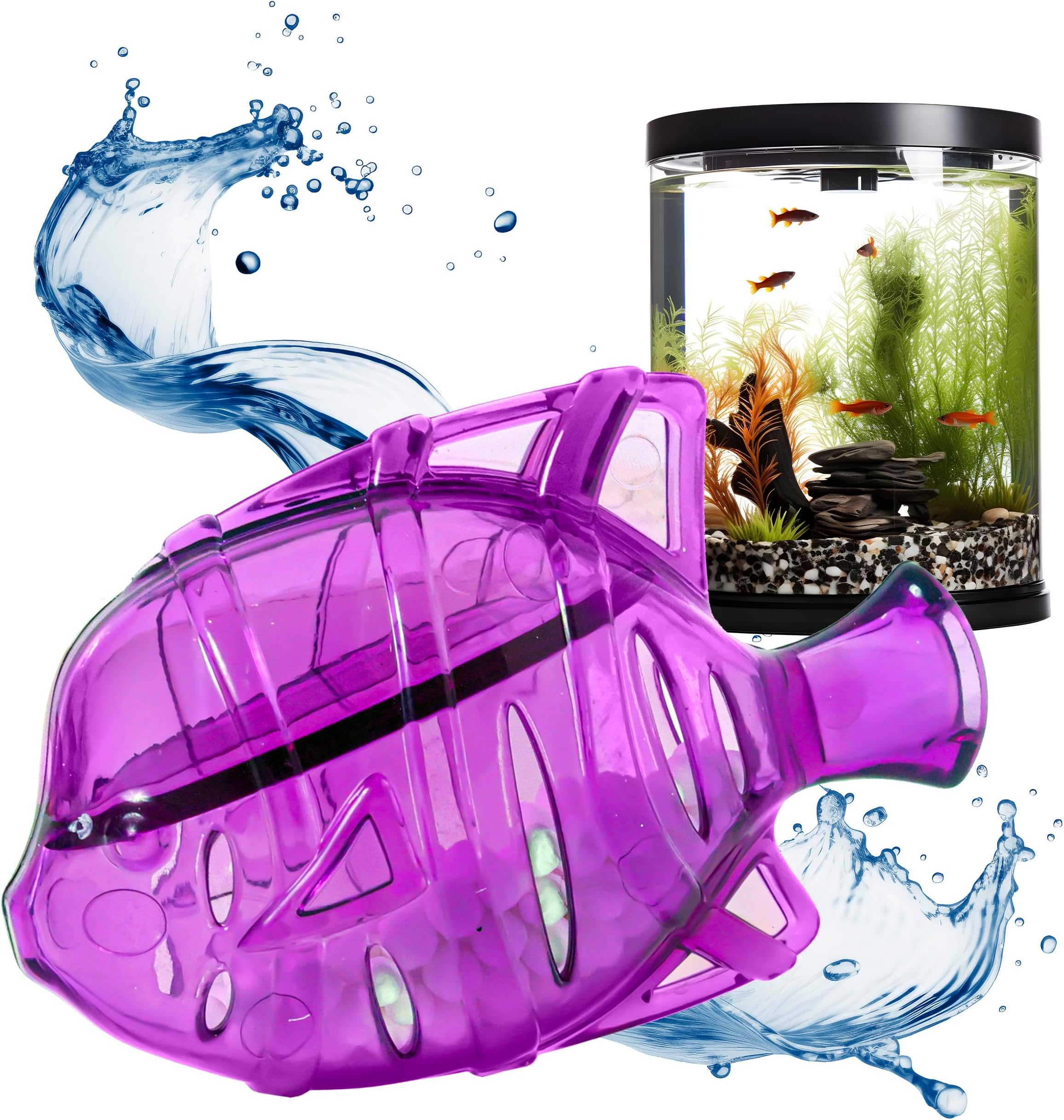Clarence the Clarifier FishAquarium Water Clarifier | Clear Cloudy Fish Tank Water Treatment, Safe for Freshwater & Saltwater Fish and Plants - Purple, 2 Pack
