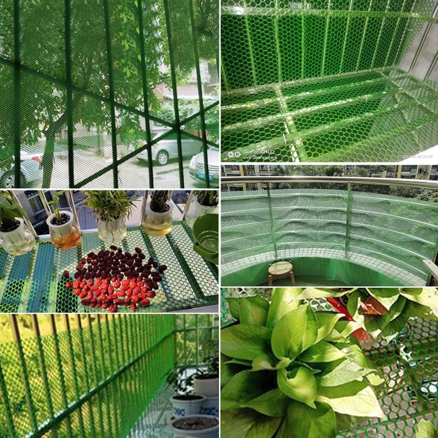 Recinto for pollame verde in plastica a maglie esagonali in rete for giardinaggio, fiori, grandi edifici/barriera for animali(0.5x10m/1.64x33ft)