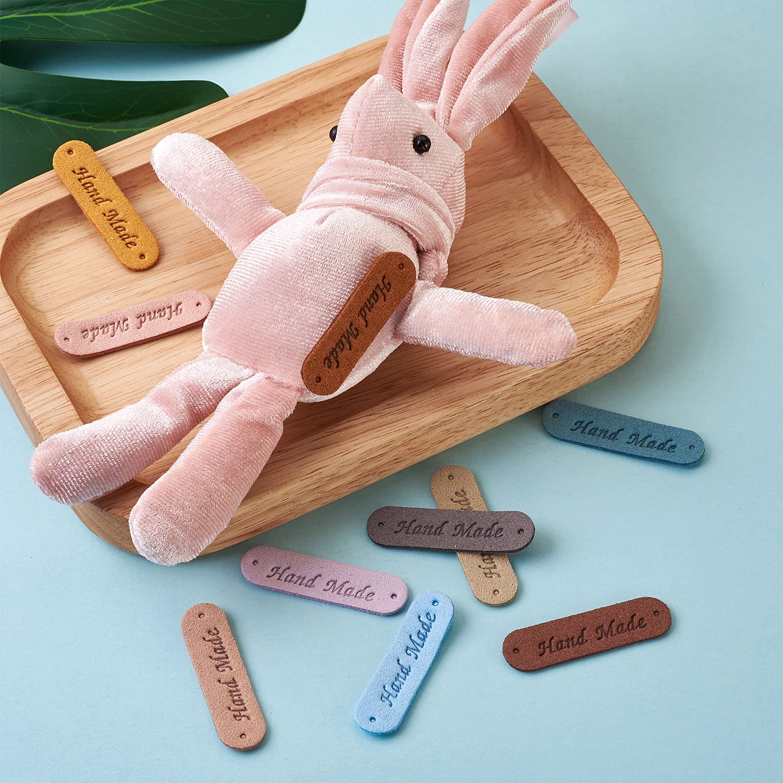 100 Etichette In Pelle Vuote Ovali - Per Abbigliamento, Borse, Accessori Fai Da Te, 5 Colori Mix