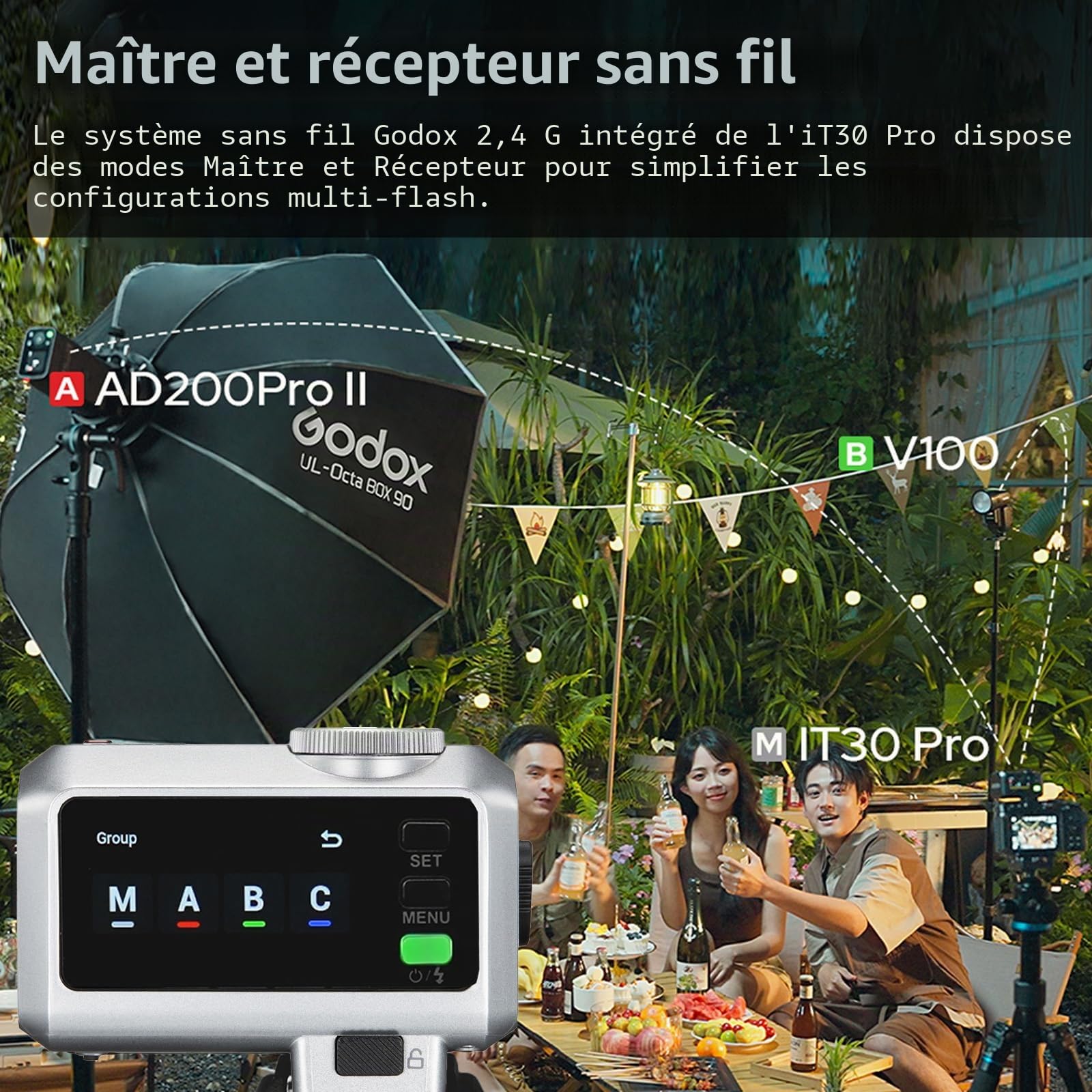 GODOX IT30PRO F Flash Appareil Photo, IT30PROF IT30 Pro F TTL HSS 1/8000s Flash, Compatible avec X100VI GFX100RF XS20 XS10 XT30 II XT5 XM5 GFX50S GFX50R X-T4 X-T3 X-E4