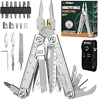 Vista 1 de Multper Multitools Pliers Pro, herramienta múltiple mejorada con cuchillo de Damasco, cortadores de alambre reemplazables y juego