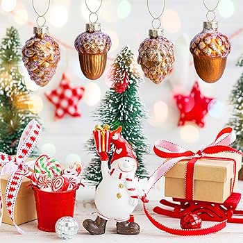 Amazon.co.jp: LFUTARI 松ぼっくりガラスオーナメント 12個