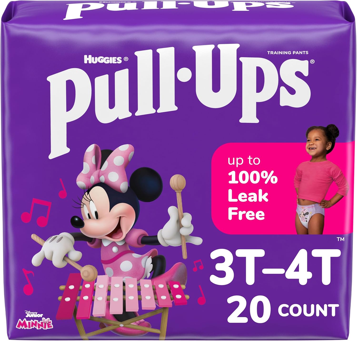 Pull-Ups Girls' Potty Training Pants, Size 3T-4T Training Underwear (32-40 lbs), 20 Count 3T-4T 20