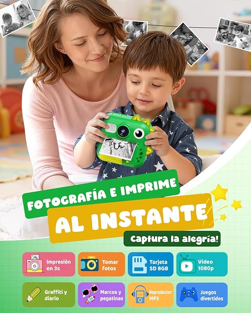 Foto 2 de 8 de KOKODI Cámara de impresión instantánea para niños, cámaras para niños pequeños