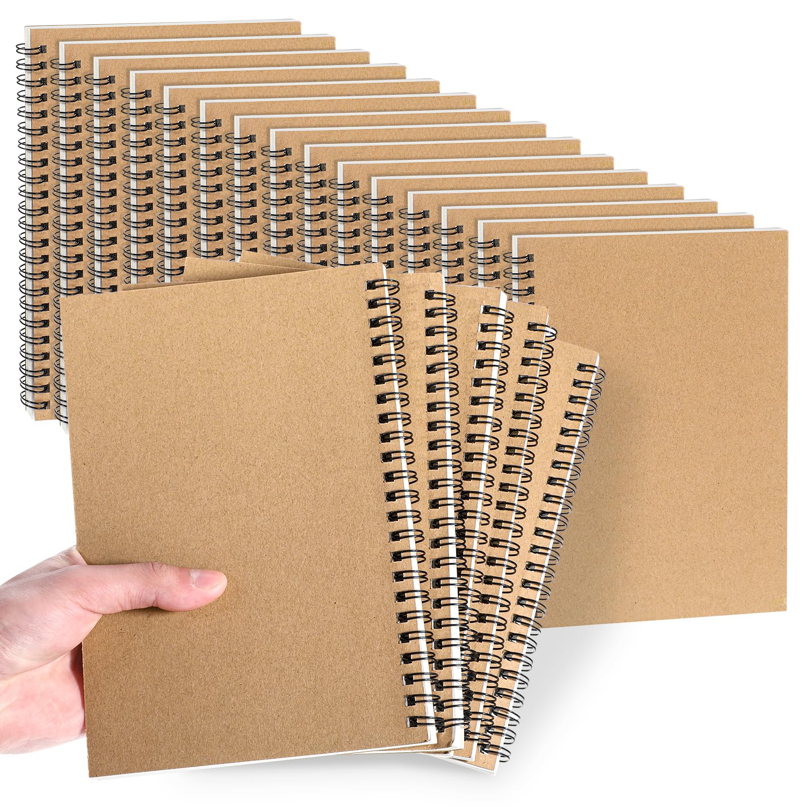 COMNICO 20 quaderni a spirale a righe universitari con copertina rigida in carta kraft, quaderni a righe, per lavoro, scuola, viaggi, casa, ufficio, estetico, schizzo, disegno, note