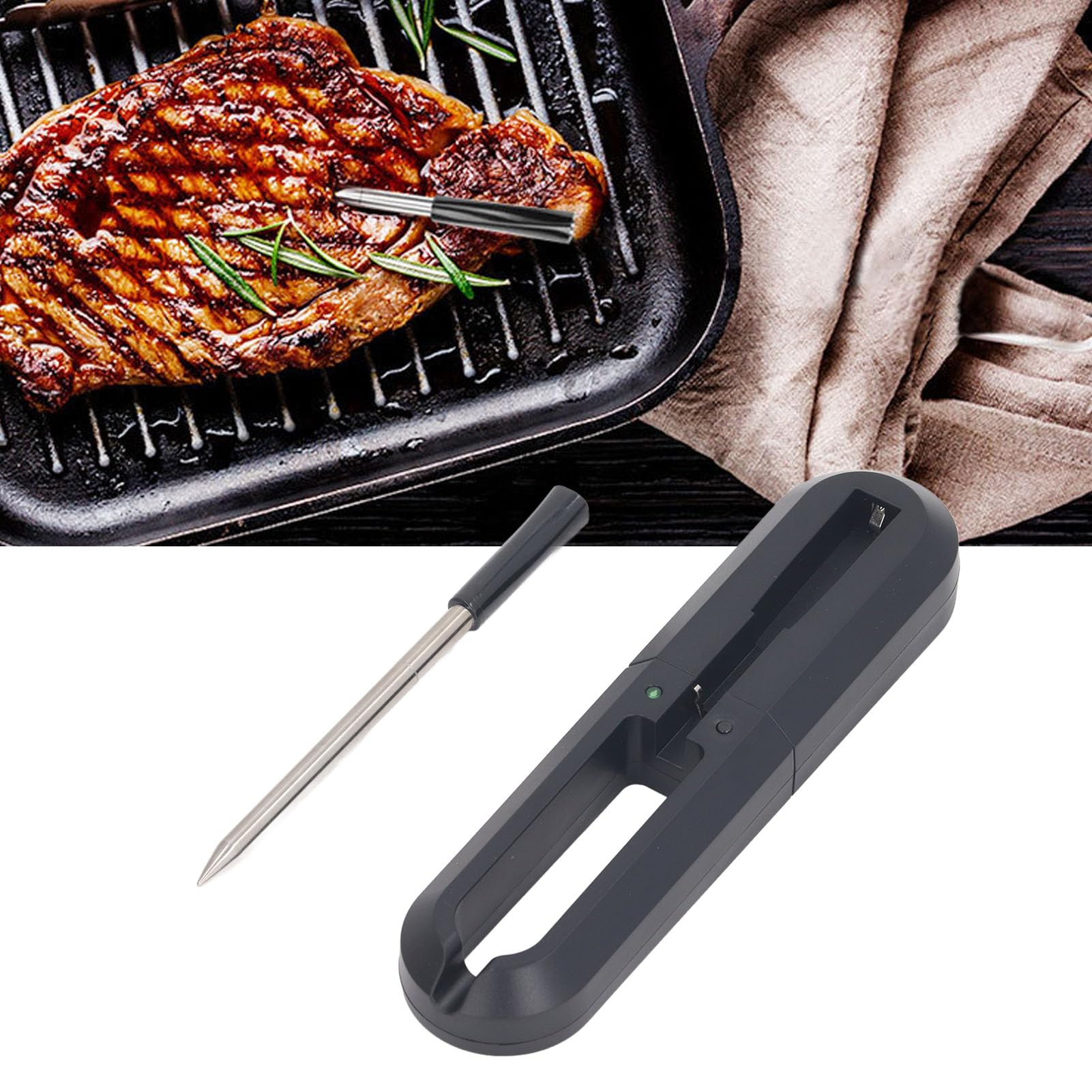 Termómetro de carne Bluetooth, sonda de barbacoa inalámbrica impermeable IP68