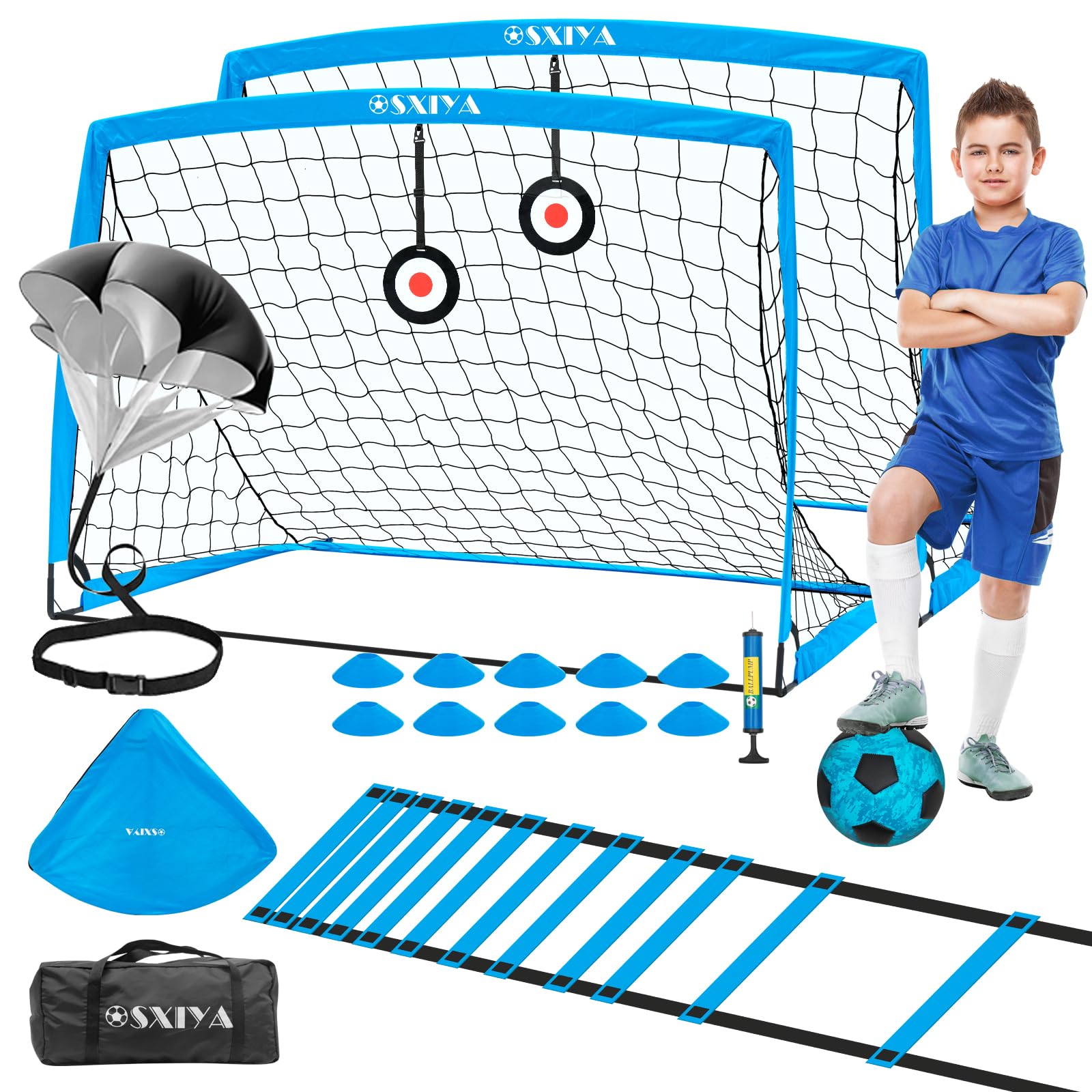 Agility Pops Portable Soccer Equipment Kids Soccer Goal Set - 2 Pop Up Nets With ...