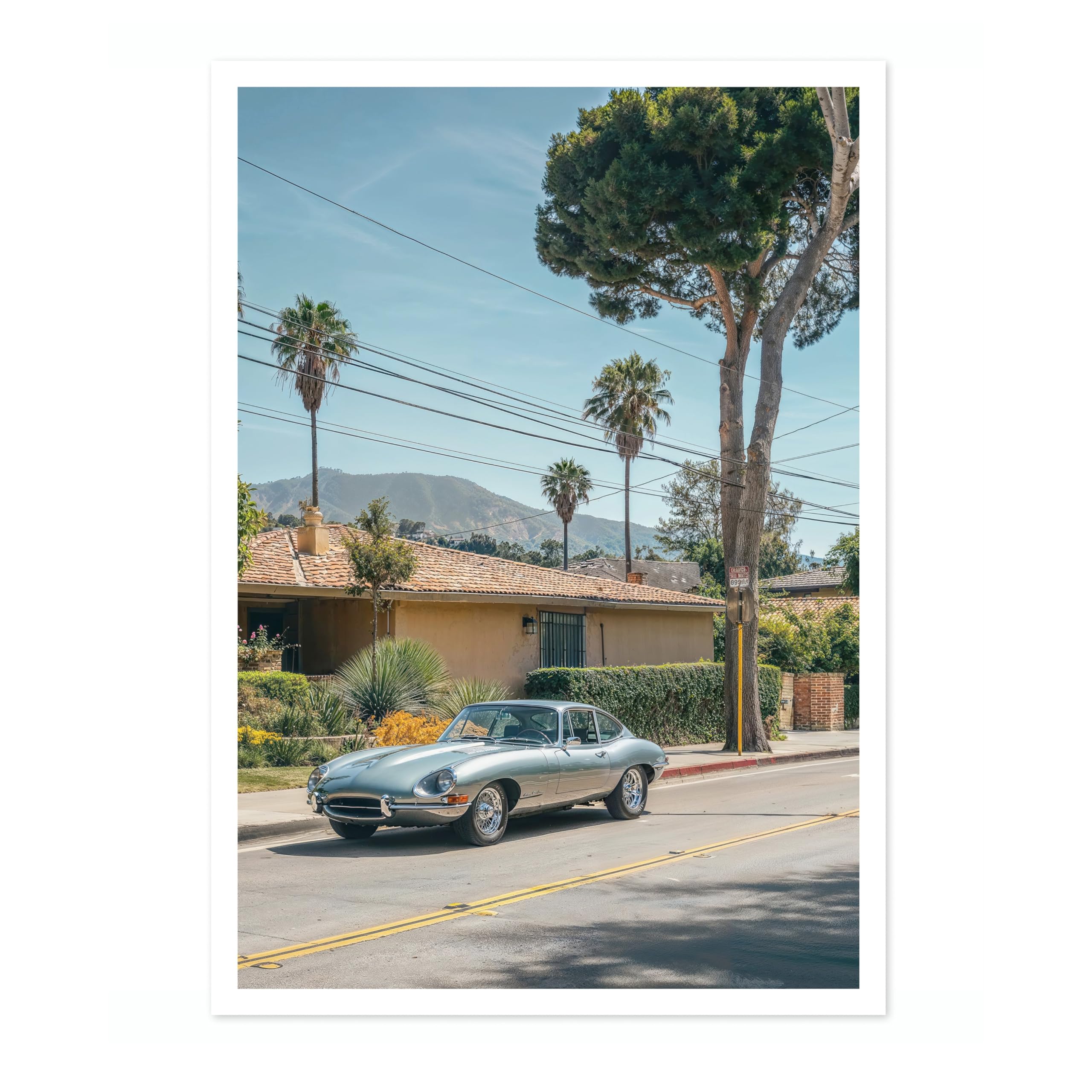 Animato Palm Heritage Retro Car Photography Poster, Racing Sports Cars Prints For Men, Motor Sports Home Decor Wall Art, Archival Matte, A4 (Print Only) - 29.7x21cm