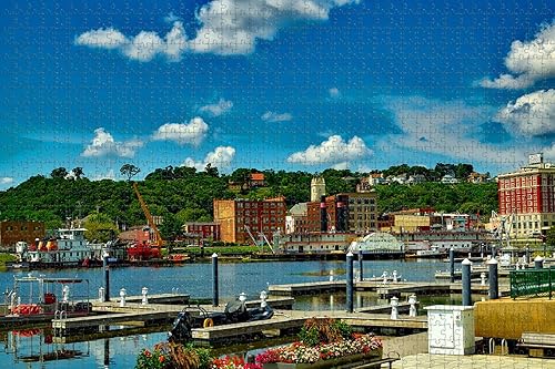 Dubuque Iowa USA Rompecabezas para adultos 1000 piezas de madera regalo de viaje recuerdo