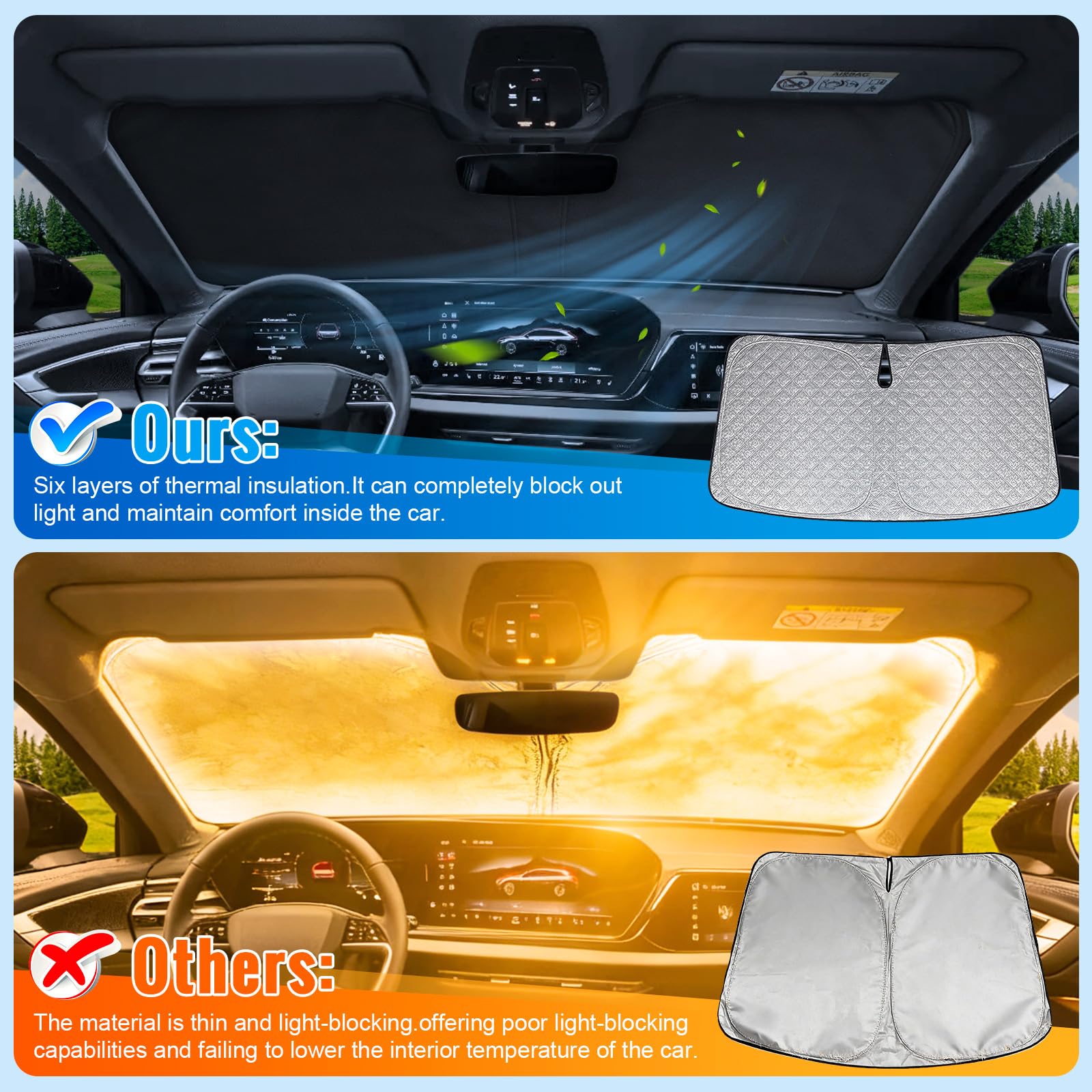 Parasole per Parabrezza Sostituzione per Mercedes-Benz CLA C118/C178 2019-2026, Pieghevole Parasole per Parabrezza Auto, Visiera Parasole per Parabrezza Anteriore Auto per Bloccare 99% Dei Raggi UV
