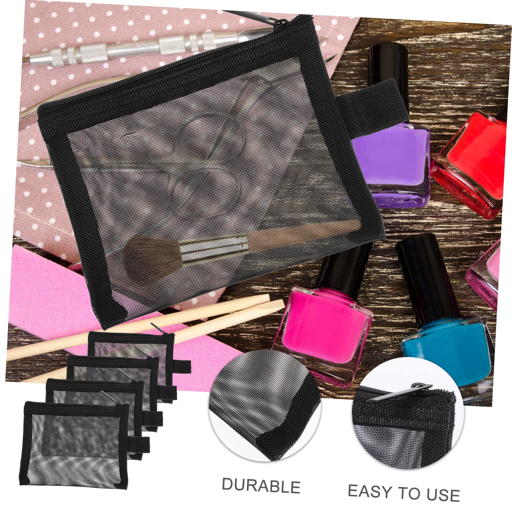 MAGICLULU 5 Set Di Borse Da Viaggio Per Cosmetici Borse Da Toeletta in Rete Piccole Borse Portatrucco Borse Porta Rossetto Portatili 4 Pezzi*5