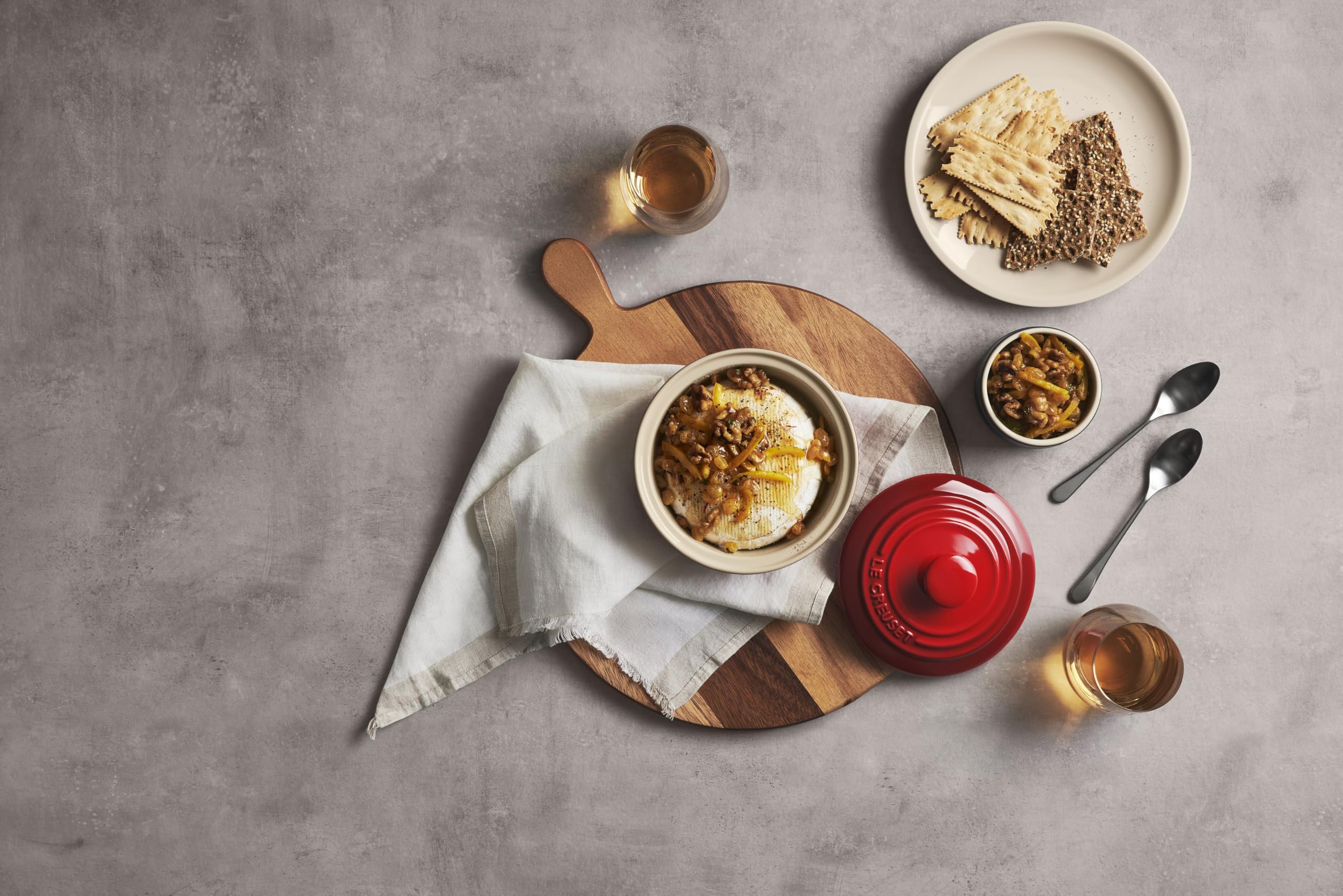 Le Creuset Ofenkäseform Kirschrot Steinzeug mit Deckel