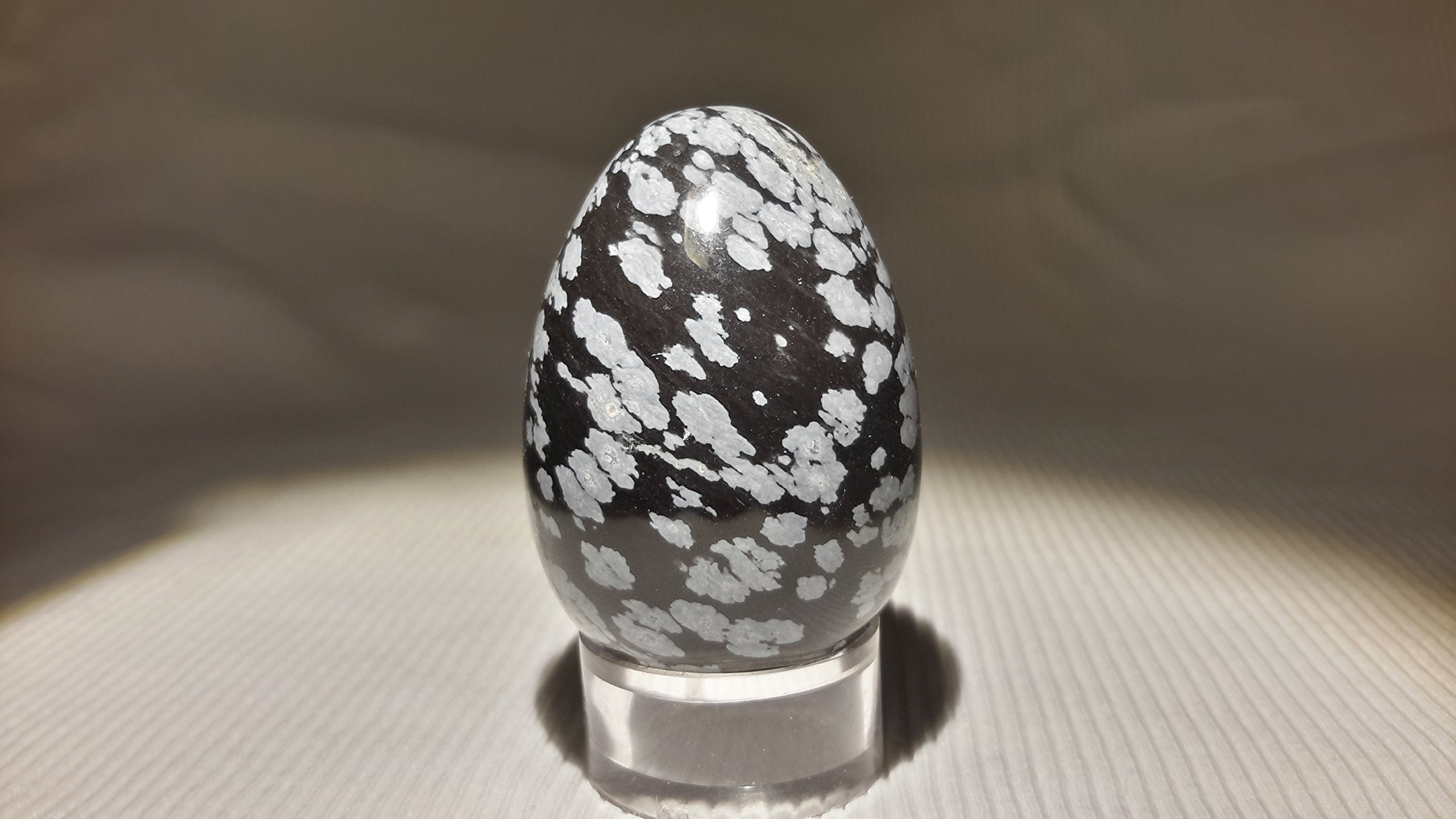 StarStuff.Rocks Authentic Semi Precious Stone Polished Egg Collection (Snowflake Obsidian)