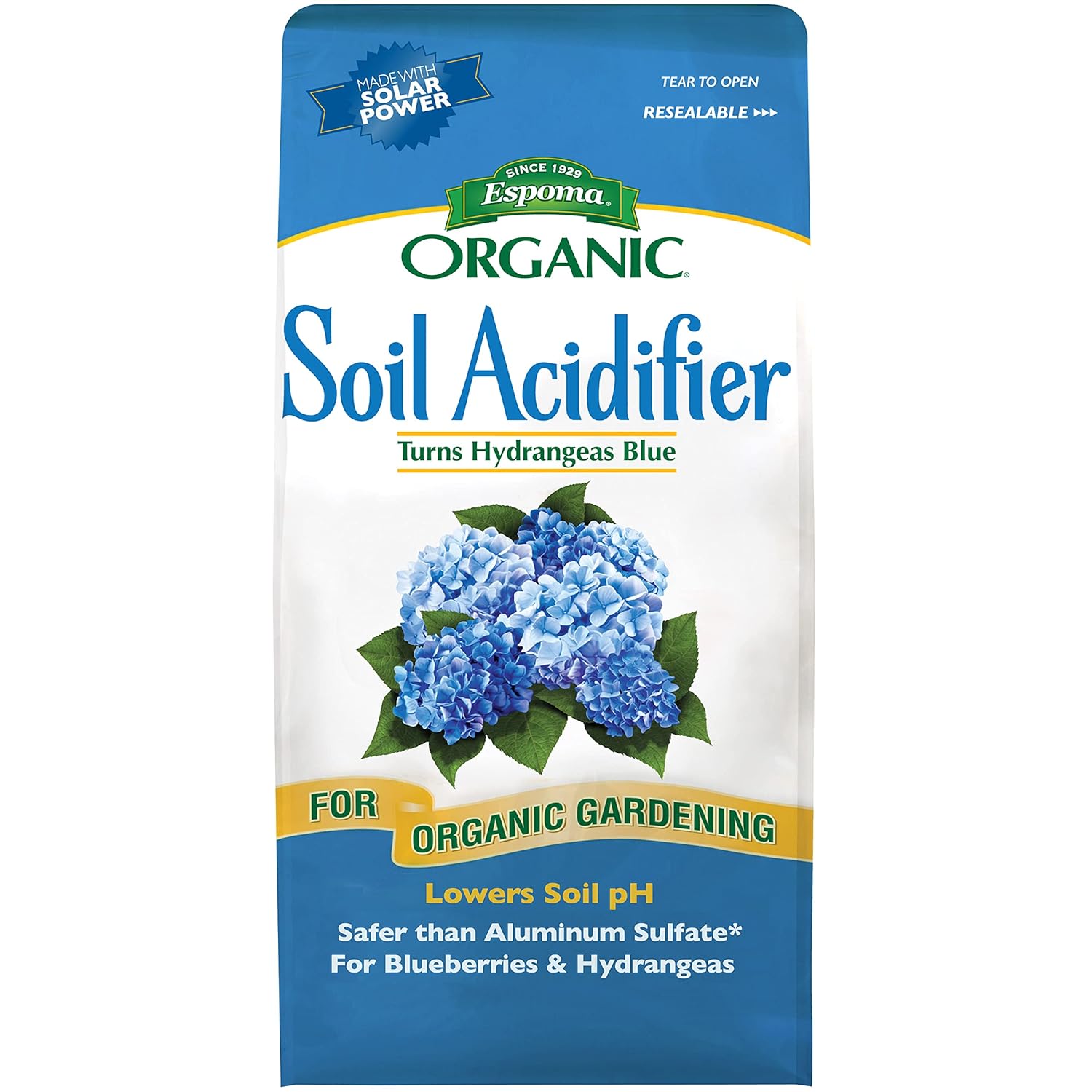 Espoma Organic Soil Acidifier Soil Amendment; Lowers Soil pH and Turns Hydrangeas Blue! Contains Elemental Sulfur and can be Used for Organic Gardening 6 lb. Bag - Pack of 2