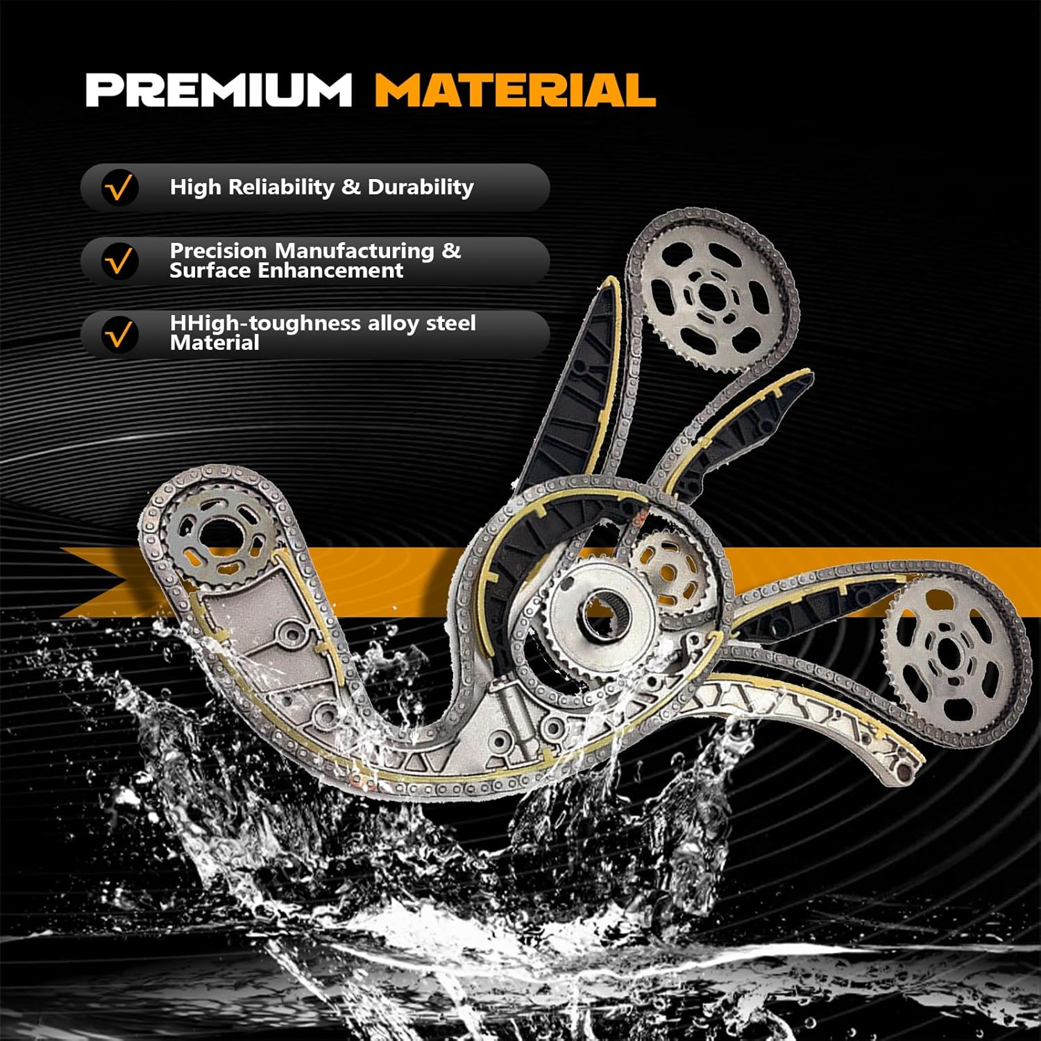 059103333F Engine Timing Chain Kit 1Set Compatible with Audi A4-A8 Q5 Q7 V6 Diesel 3.0L 2016-2008 Engines For VW Touareg 2002-2018 059109116A 059109229