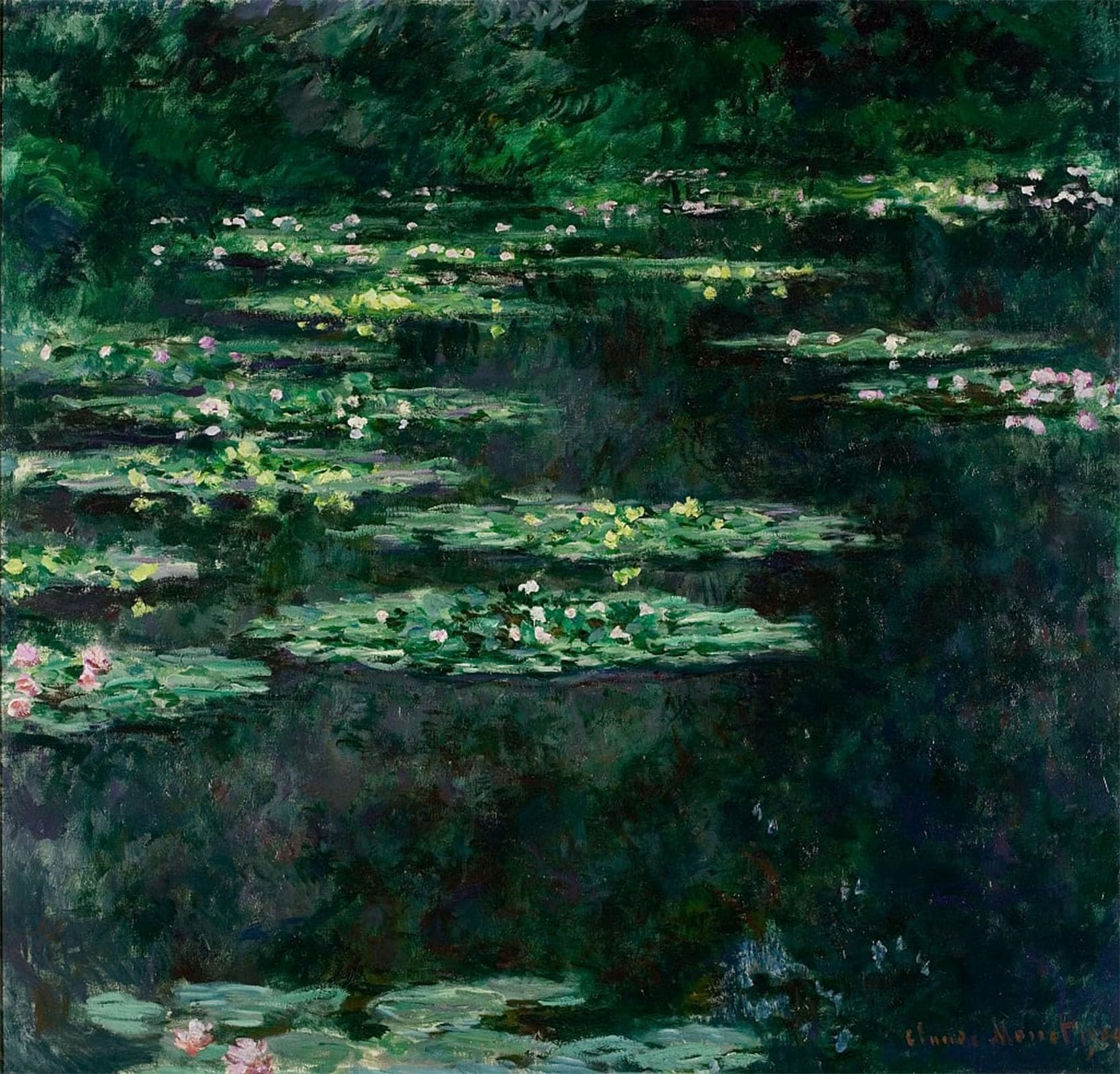 SERENDIPITP Vintage Picture Print on Canvas Wall Art Poster the Water Lilies Les Nymphéas by Claude Monet Artwork Print Poster for Wall Decor 60x90cm