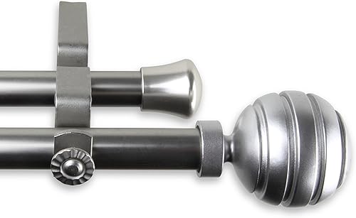 Miniatura 3 de Rod Desyne Barra doble para ventana de esquina Poise de 1316 pulgadas, 28-48 pulgadas, níquel satinado