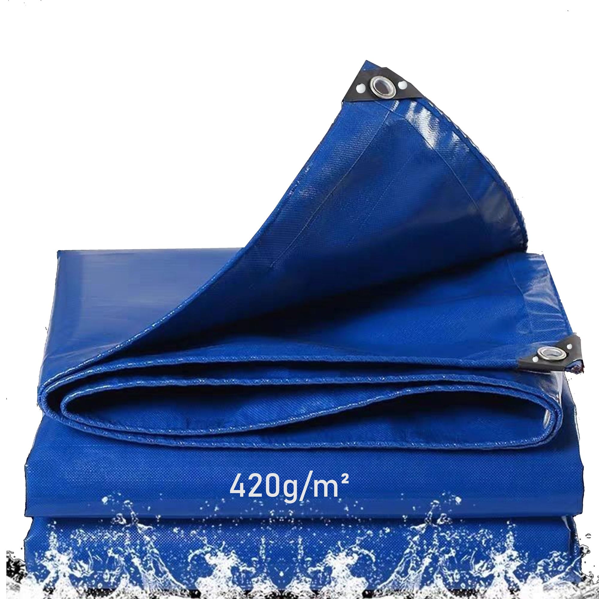 Telone di Copertura,2x6.5m 420g/m² pvc telone copritutto occhiellato ombreggiante per gazebo piscina campeggio mobili giardino blu