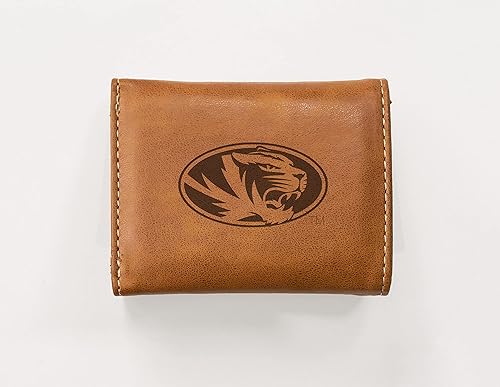 Vista 184 de Rico Industries NCAA - Cartera triple grabada con láser y tres pliegues grabada con láser, accesorio para hombre Negro