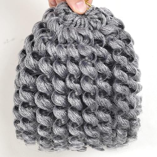 Miniatura 6 de Pelo de ganchillo jamaicano de 8 pulgadas, 5 paquetes, 2 rizos de ganchillo, extensiones de cabello sintético rizado de ganchillo, longitud media