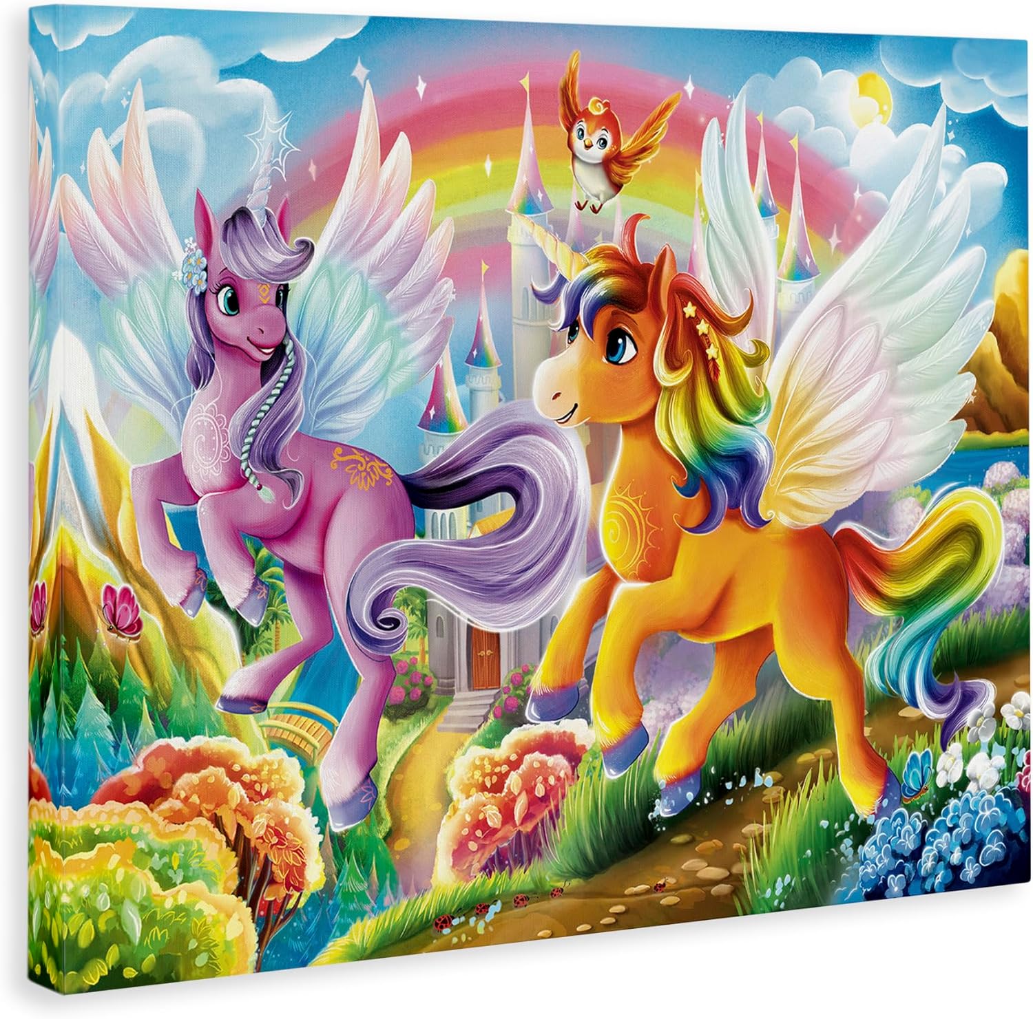 Stupell Industries Fluttering Unicorns & Rainbow Canvas Wall Art Design by Image World, 30 x 24