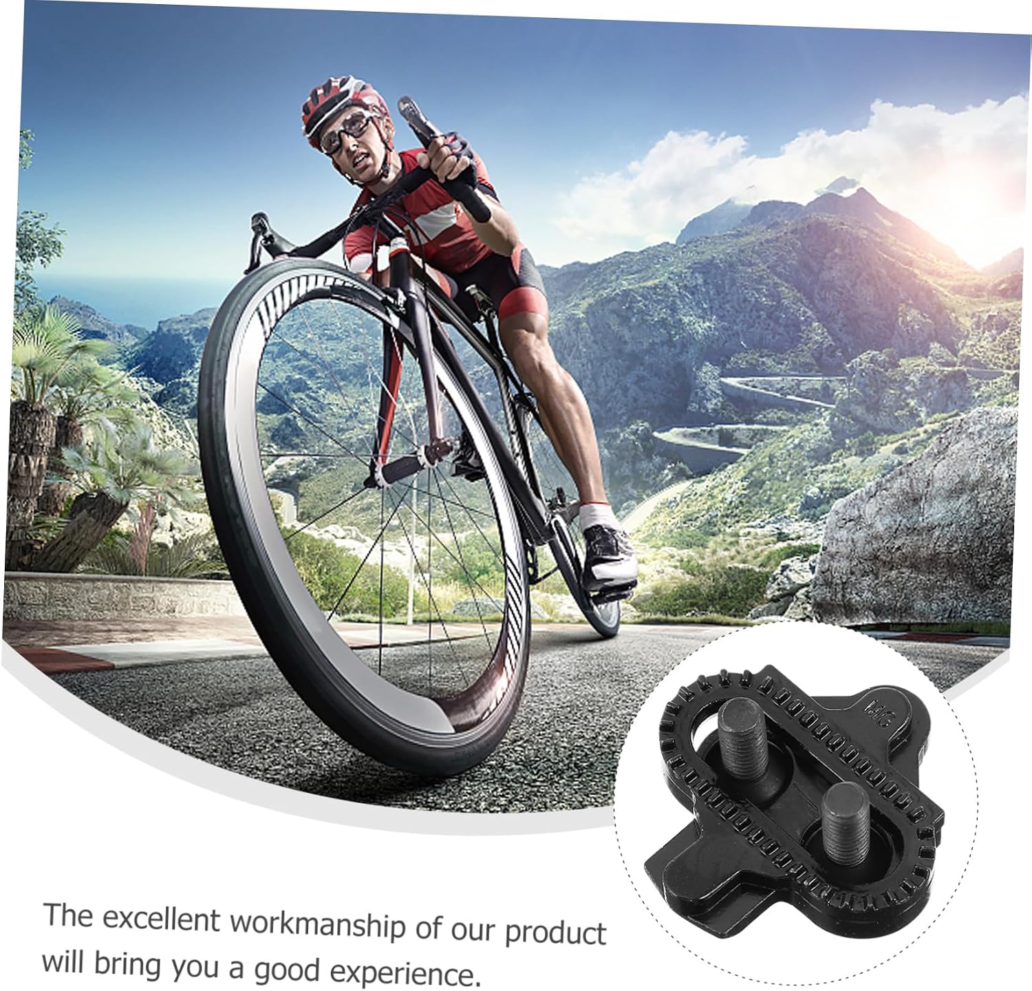 Multi-Directional Release Bike Cleats for Exercise Anti-Skid Cycling Pedal Clips Compatible with Road and Mountain Bicycles Easy to Install for Enhanced Performance