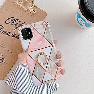 対応 iPhone11Pro Max ケース キラキラ リング付き 大理石柄 リングケース可愛い レディース ラインストーン デコ 対応 アイフォン11プロ MAX マックス カバー マーブル柄 ソフト (柄G)