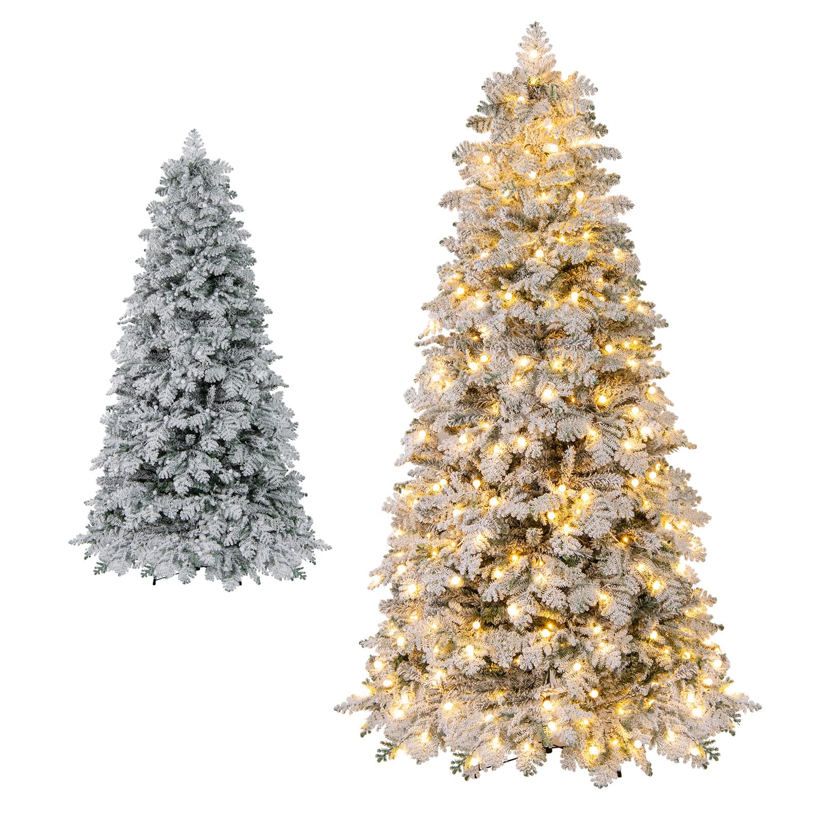 LIFEZEAL Árbol de Navidad Nevado con Luces Incorporadas (180 cm) (210 cm)