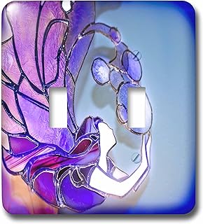 3dRose lsp_256175_2 Image of Purple and Violet Stained Glass Mermaid Toggle Switch, Multicolor