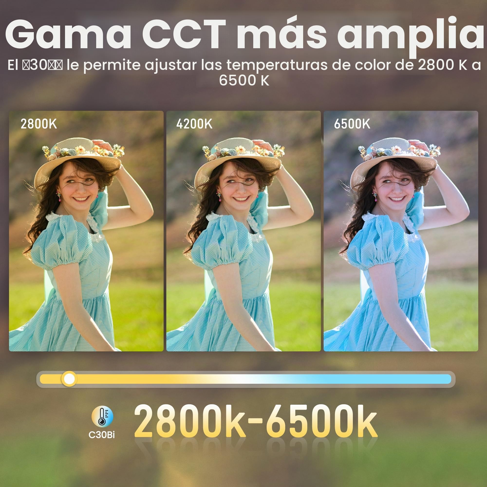 GODOX LITEMONS C30Bi - Luz LED de video de 30 W bicolor 2800 K-6500 K CRI 94+ TLCI 96+ 2200Lux @1m 5600K