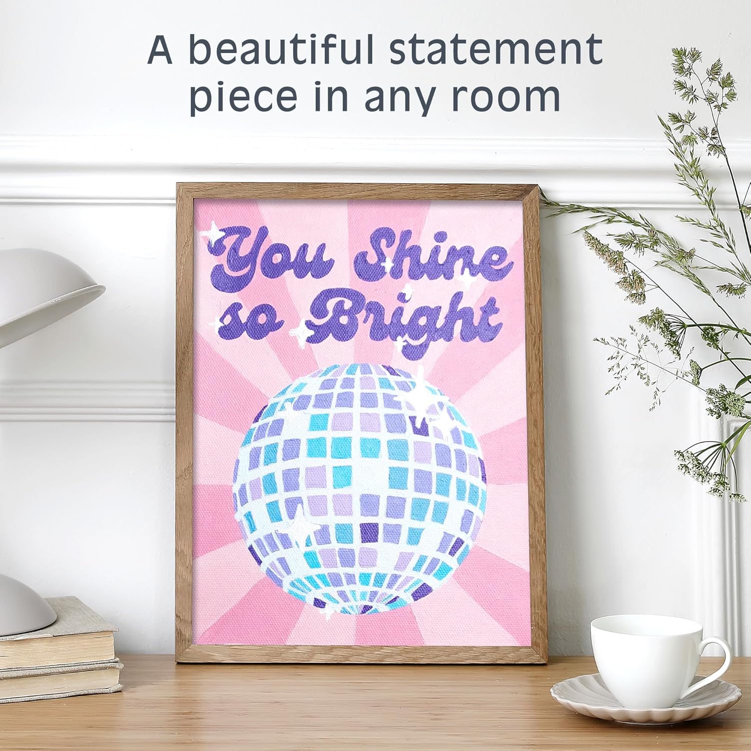 Pink Picasso Kits Self Care Collection Paint by Number for Teens, Tweens, Adults & Beginners | DIY Unique 8x10 Canvas Painting Kit | Color by Numbers Art Paint Canvas | You Shine So Bright