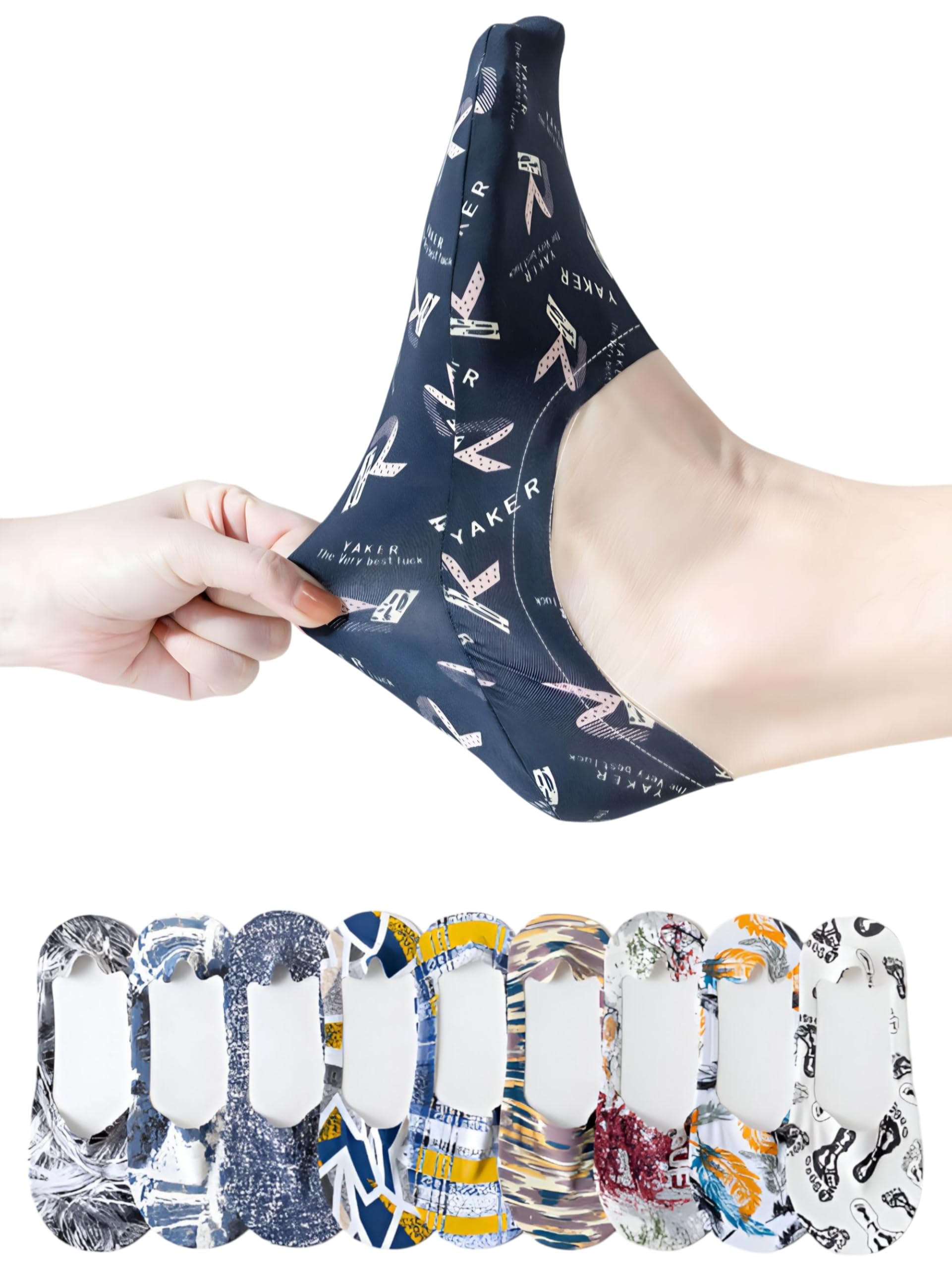maou Genuine Mens No Show Socks, Loafer Sneakers Low Cut Printed Socks With Non Slip Grips-picture-21