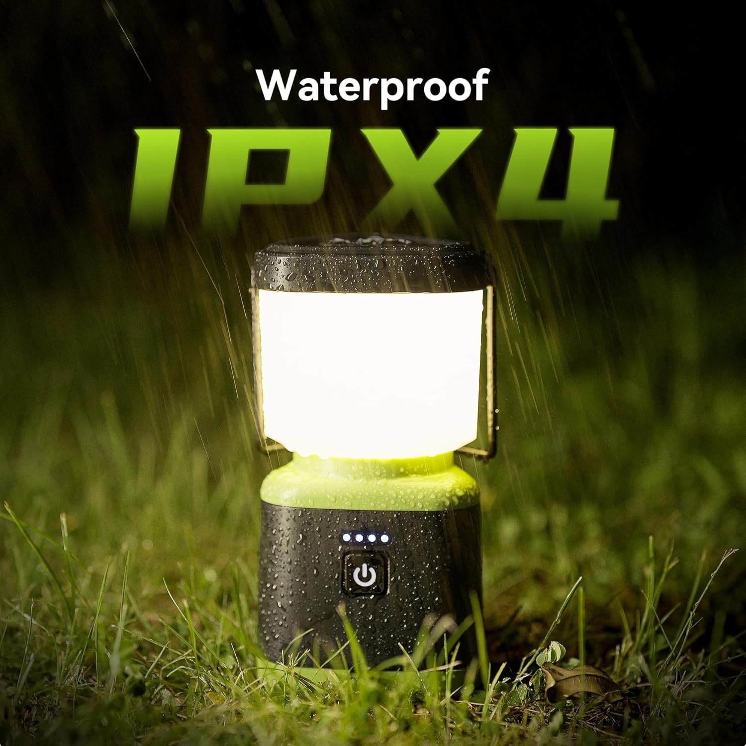 AlpsWolf Camping Lantern Rechargeable, Stepless Dimming LED Lantern, 4000mAh Rechargeable Lantern for Power Outages, IPX4 Waterproof Portable Camping Light, Green 1 Pack - Image 6