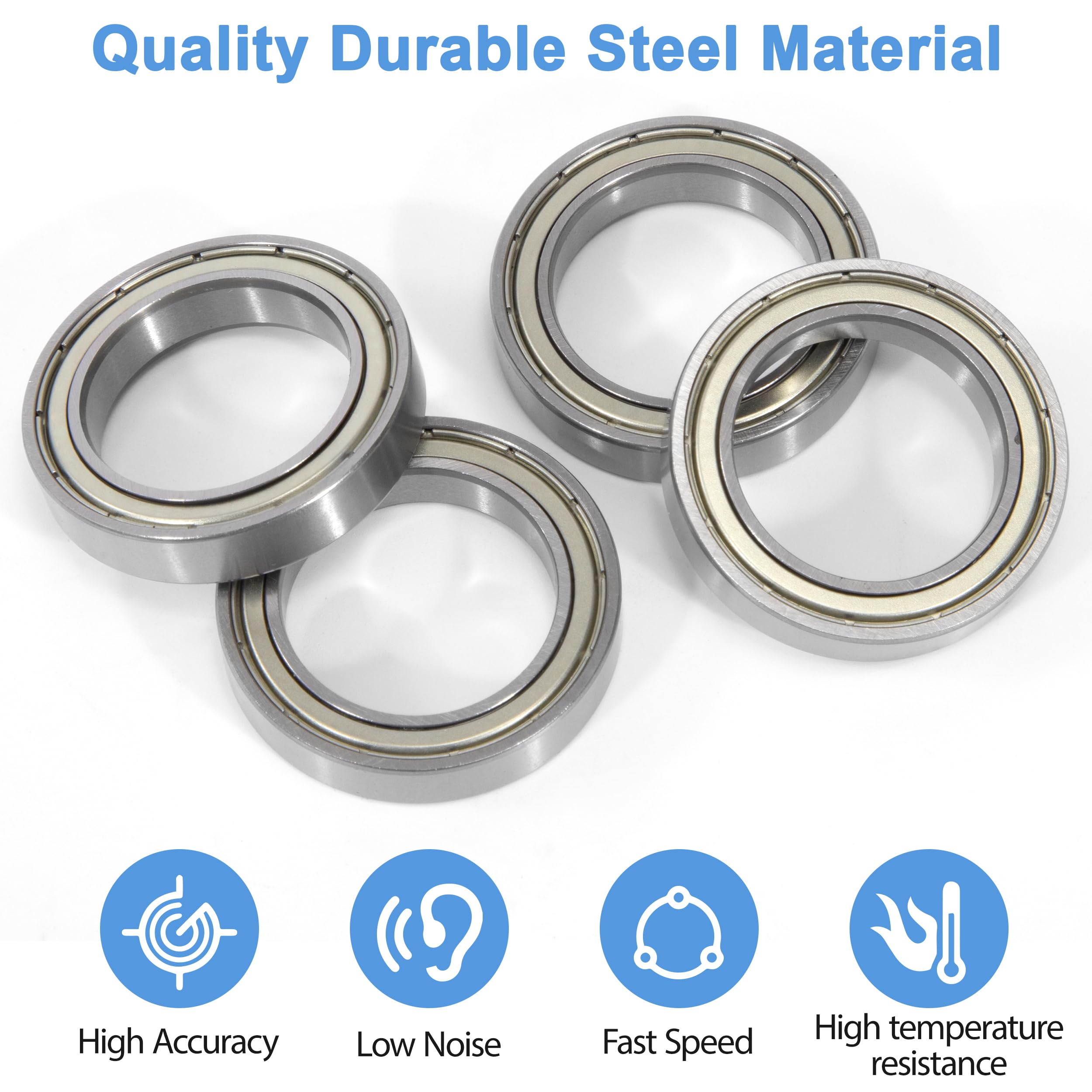 Roulement à Billes à Gorge Profonde, Roulement En 10 Pièces 6800Z 10x19x5mm Roulement à Billes à Gorge Profonde Blindé à Une Rangée