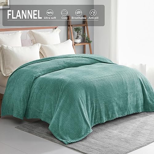 Miniatura 3 de Exclusiva Mezcla - Manta de franela grande de 50 x 70in, tejido jacquard con diseño de ondas, suave, ligera y decorativa