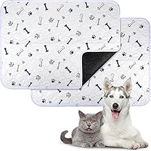 2 Pieces Washable Dog Training Pads 45 x 60 cm, Reusable Dog Pads, Super Absorbent Non-Slip Pet Mat for Dogs and Cats