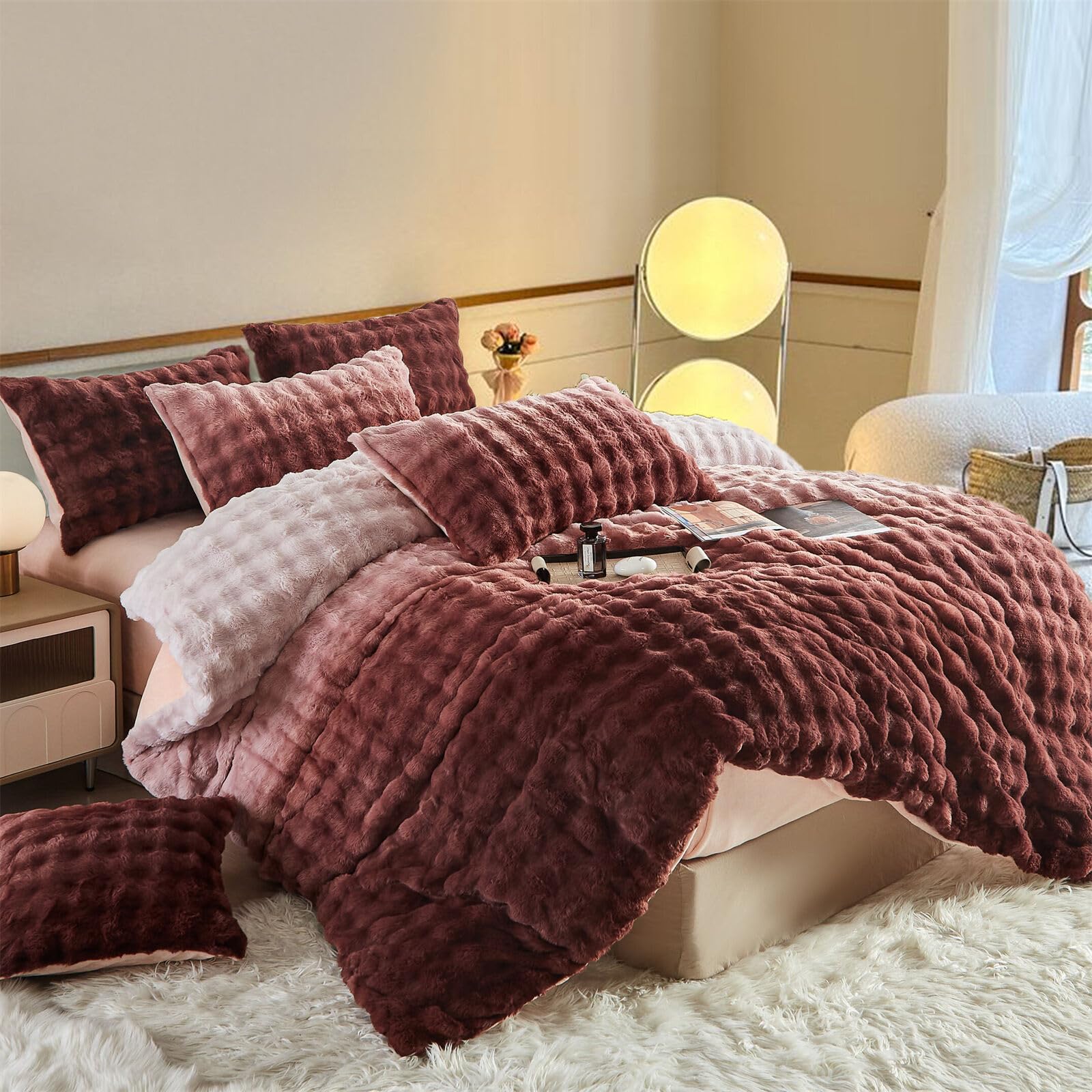 Housse de couette peluche contre le froid pour grand lit simple chaud