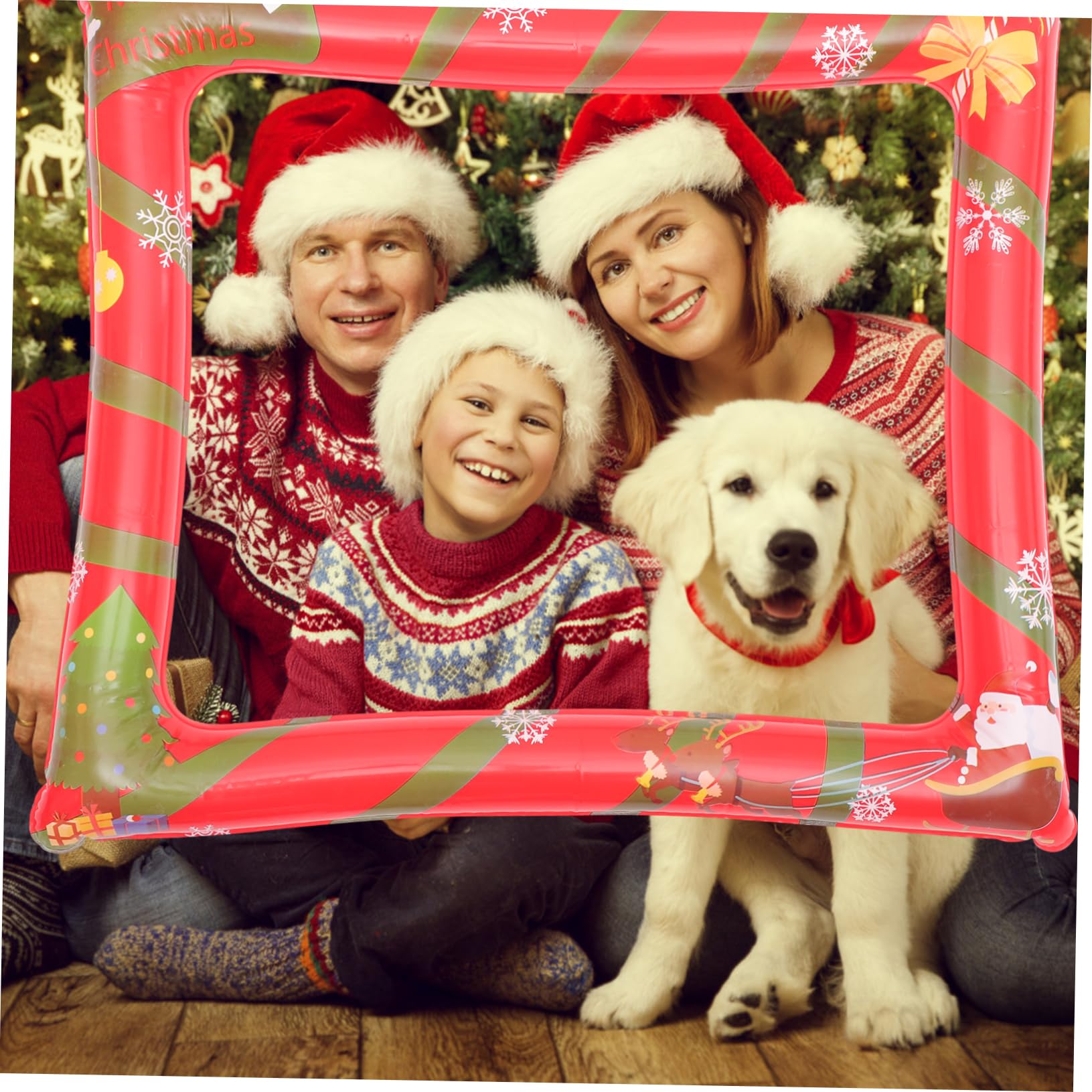 Abaodam 2stücke Aufblasbarer Rahmen für Weihnachts-Fotos Party-Requisiten Fotozubehör Weihnachtsdeko Partyartikel