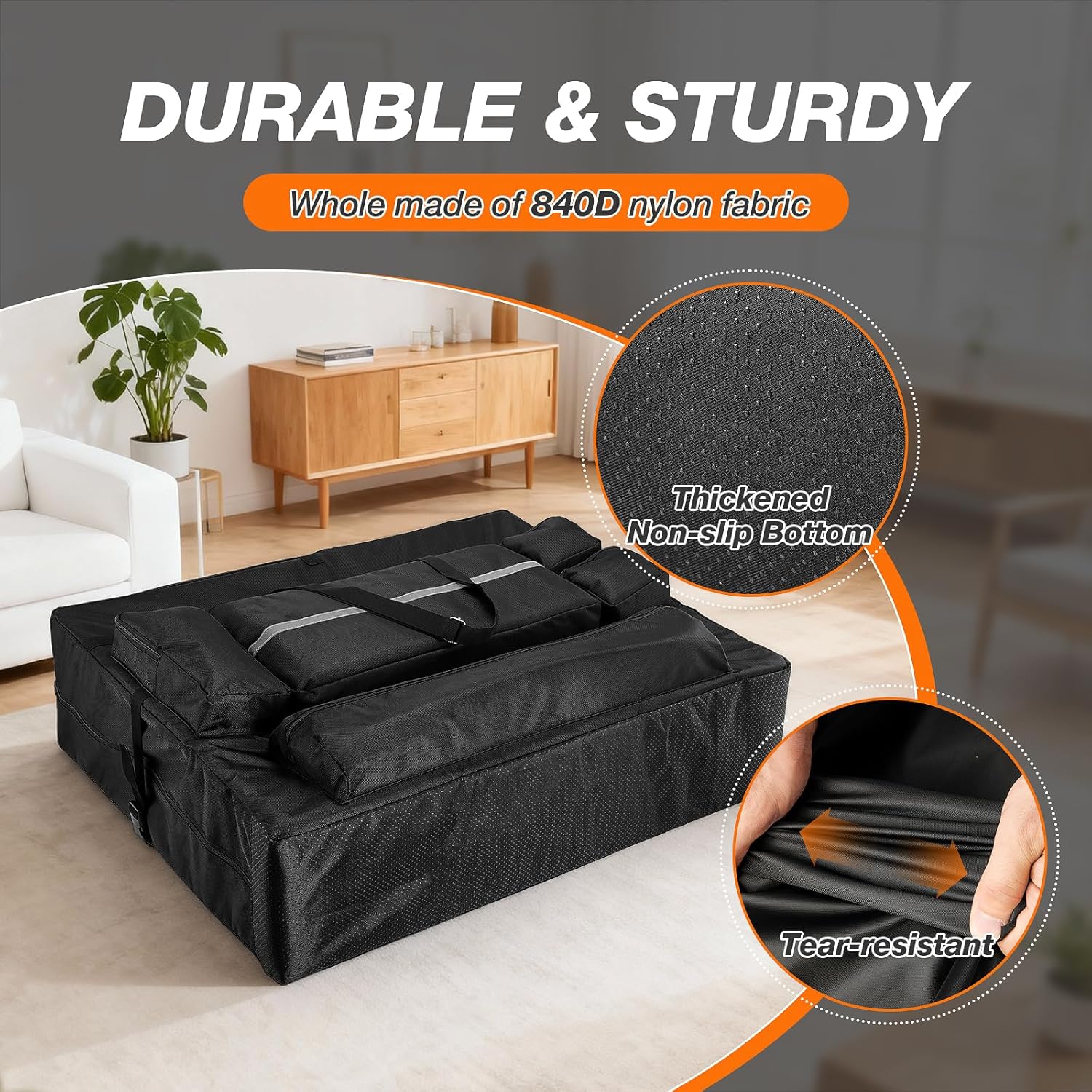 Massage Table Carrying Case,840D Portable Massage Bed Bag for Professional Therapists,Fits Wide 30” Tables,Travel Use(38"x9.5"x30.5"in,Black)