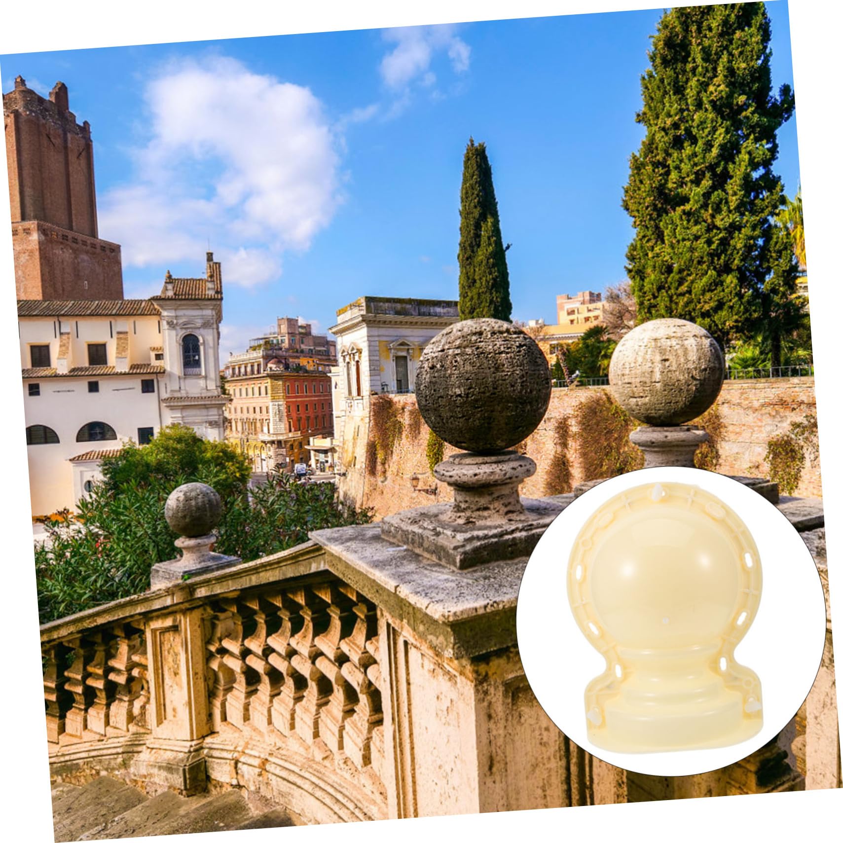 Sosoport Stampo Fai da Te per Sfera Decorativa Balustrade in Plastica Beige, Portatile e Comodo da Trasportare, per Esterni e Strade Moderne