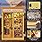 Fsolis Book Nook Kit - DIY Miniature Dollhouse Kit 3D Puzzles for Adult Beginners Tiny House Mini Booknook Craft Bookshelf Decor, 156 Wooden Pieces, Gifts for Women Teenagers (Cooking Bookstore)