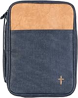 Vista 1 de Dicksons Cross Blue and Tan - Funda de vinilo con cremallera de 10 x 8 pulgadas con asa, tamaño grande, Azul y canela