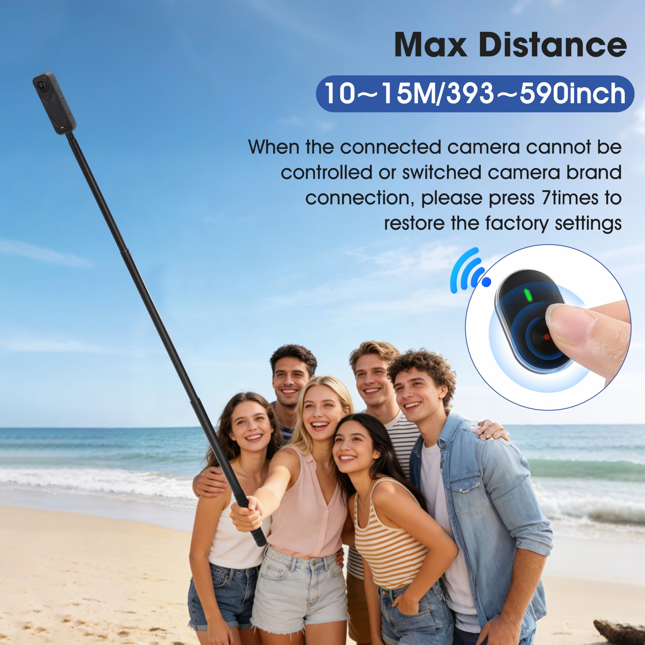 Ring Fernbedienung für insta360 GO Ultra/X5/X4/X3/Ace Pro 2 Mini Steuerung für GoPro Hero 13 Mission Max 2 sowie für DJI Osmo 360/ Action 6 5 Zubehör, Handy Funk Fernbedienung