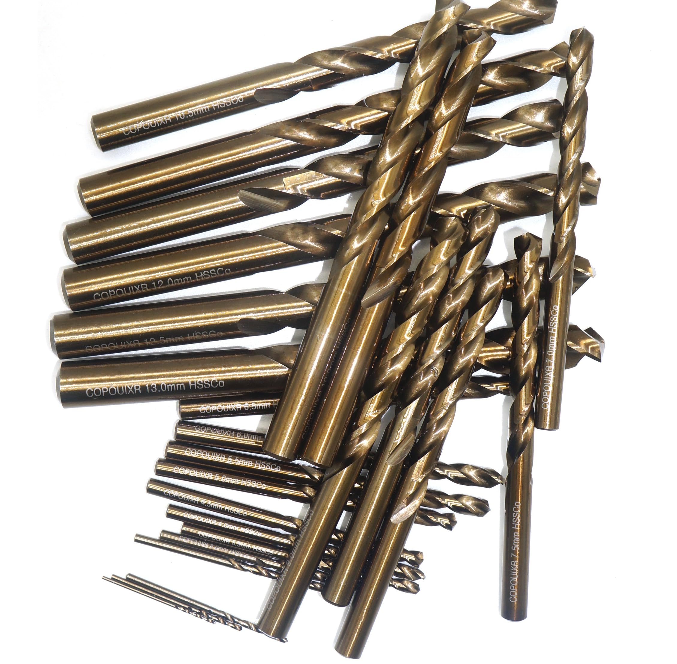 Brocas métricas de cobalto al 5 %, 1 mm-13 mm, 25 unidades, adecuadas para acero inoxidable, metal duro, hierro fundido, cobre, plástico de aluminio