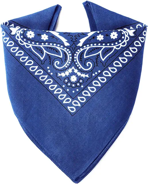 Bandana Bleu 100% Coton Premium - Épaisseur Supérieure - 20 Couleurs Exclusives