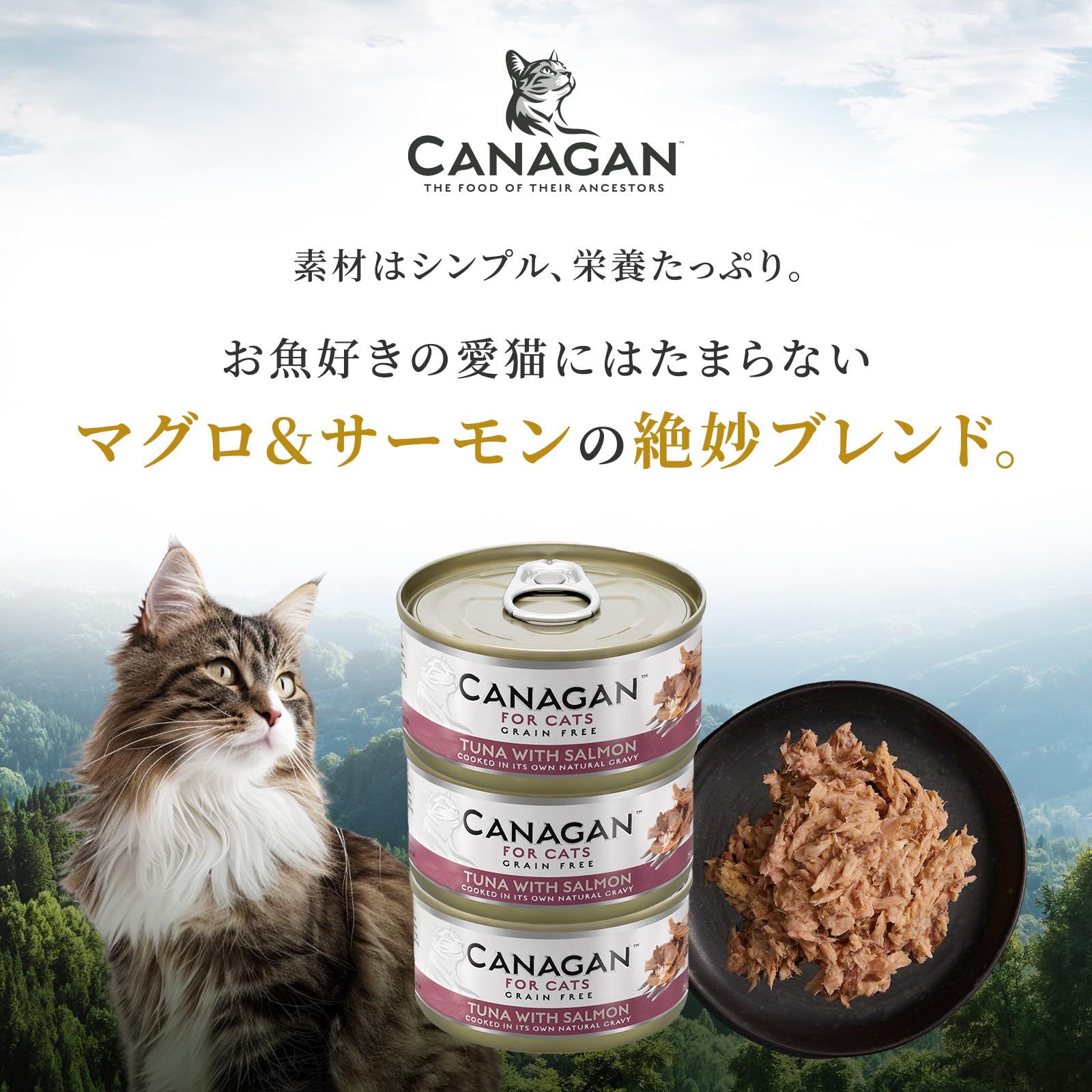 Amazon.co.jp: カナガン キャットフード マグロ＆サーモン 缶詰