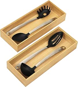 Lifewit Portaposate da Cassetto Espandibile da 3 a 4 Scomparti, Organizer Posate da Cassetto, Organizer Cucina in Bambù per Posate, Divisorio per Cassetti, Forchette, Coltelli, Cucchiai, Naturale