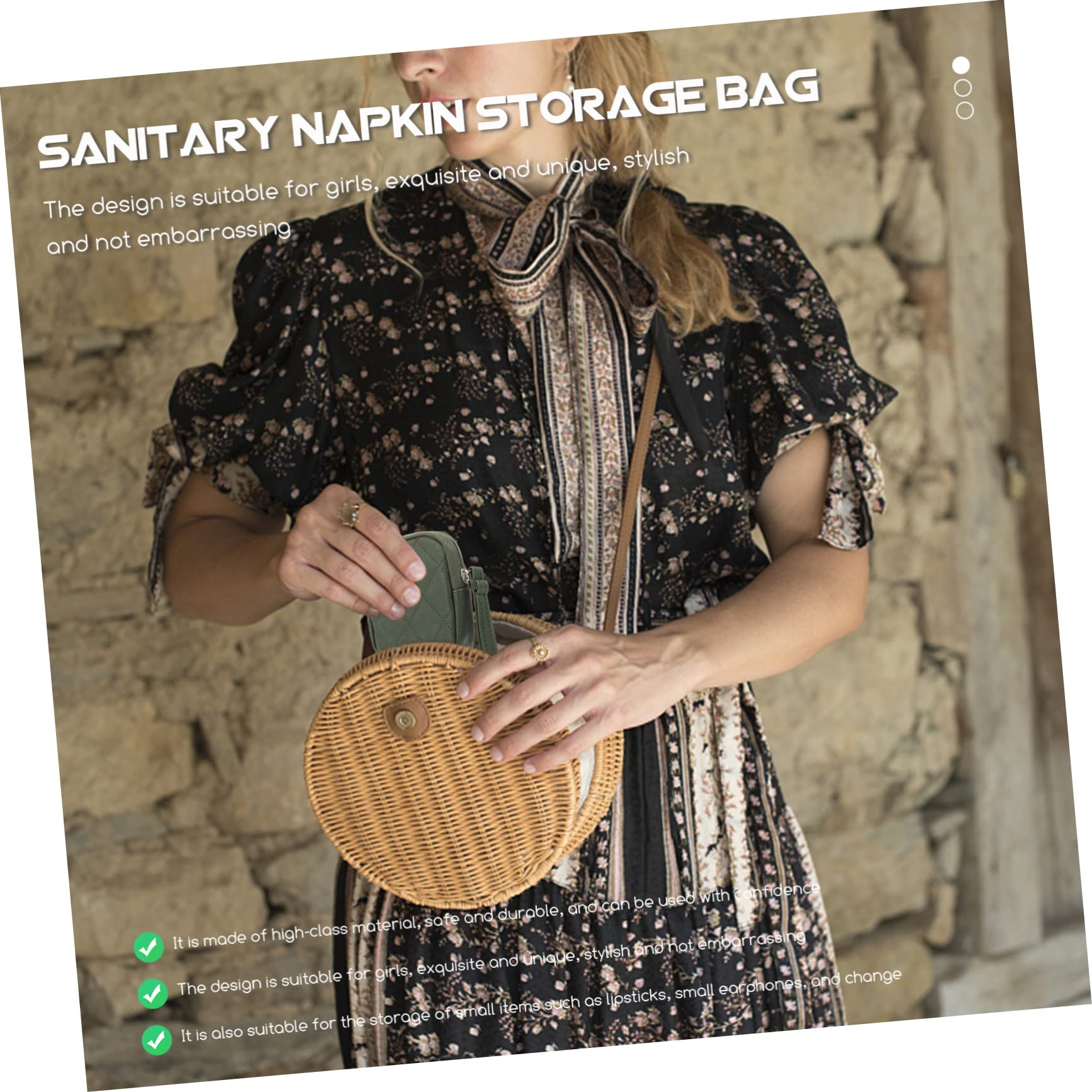 Beaupretty Menstrual Pad Bag Tampon Holder Pink Nursing Pad Pouch Sanitary Napkins Storage Bag Outdoor Travel Pouch Compact Design