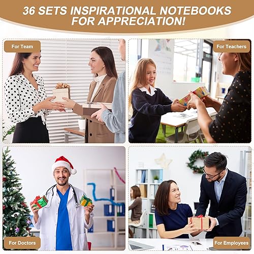 Miniatura 5 de 36 juegos de regalos de agradecimiento a los empleados, cuadernos de agradecimiento a granel, bolígrafos de bambú inspiradores, llaveros para